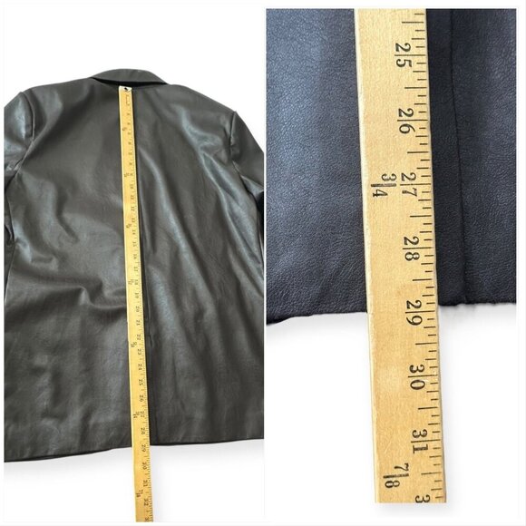 Brochu Walker The Farley Single-Button Vegan Leather Blazer in Timber/Brown,  Si - Picture 15 of 15